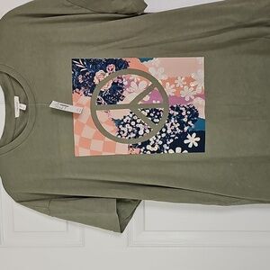 Sage Green Peace Graphic Tee